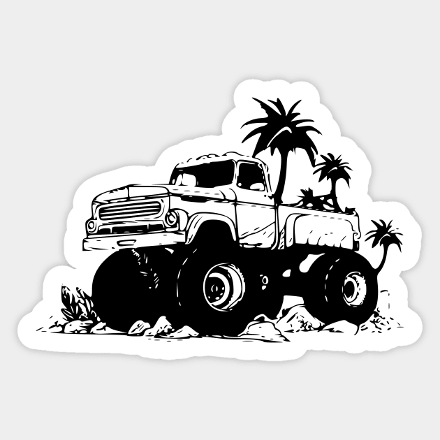 monster truck vintage truck Sticker by TeeTruck